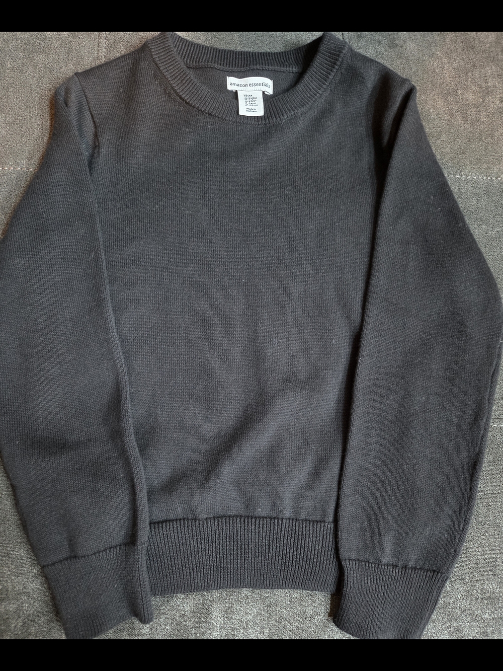 Amazon Essentials Black Crewneck Sweater for Kids
